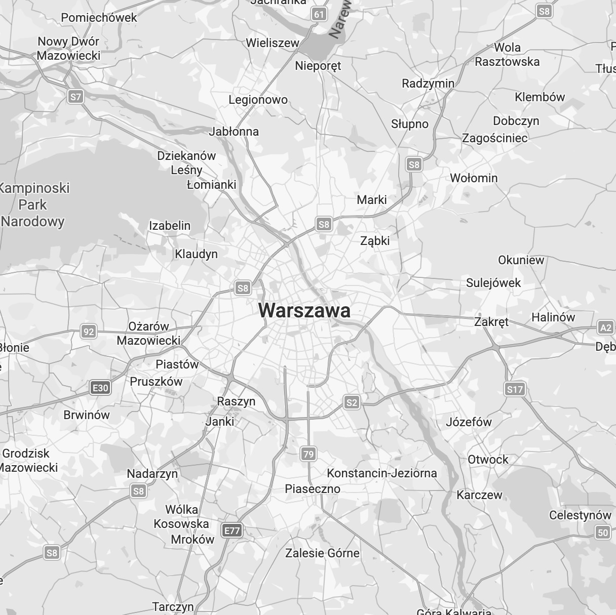 Mapa - fotograf ślubny Warszawa, Mazowieckie i cała Polska